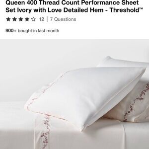 Brand New Target Valentine’s Day Elegant White and Red Embroidered Bedding Set